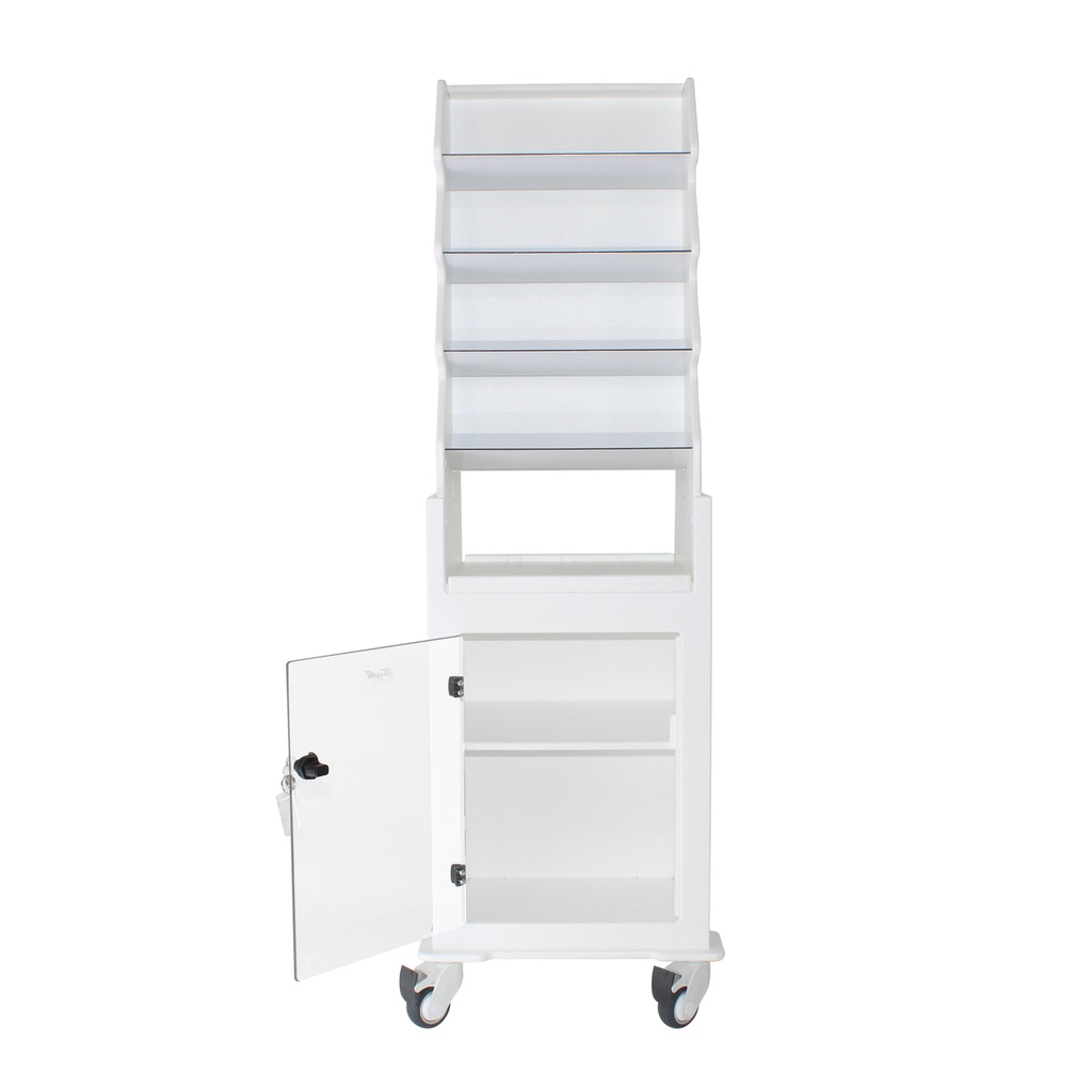 Tall Narrow Suture Medical Cart with Clear Lockable Door | TrippNT